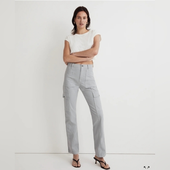 Madewell '90s Straight Cargo Pant Solstice Gray High Rise- Size 28 - Picture 2 of 5